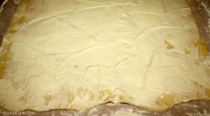 spread the cream cheese on the dough